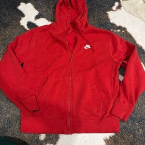 Nike Red Zip-Up Hoodie